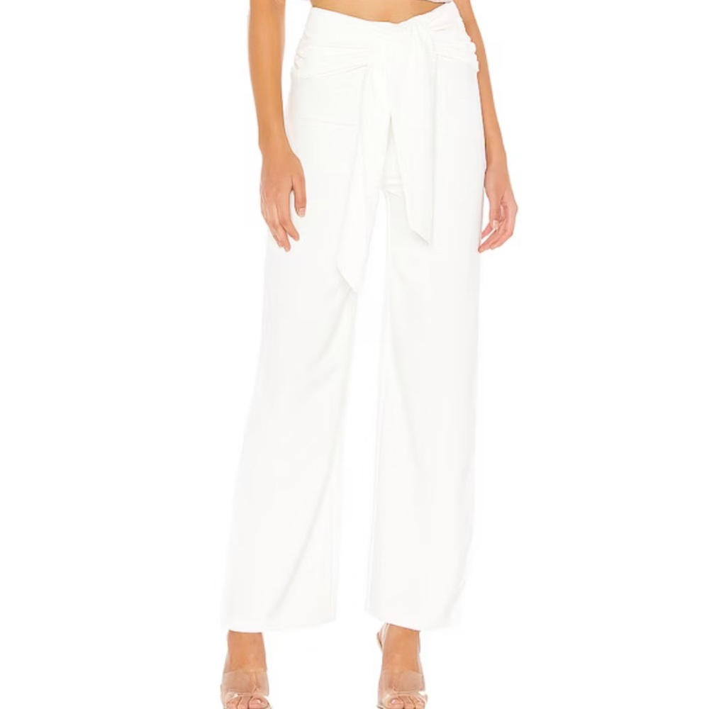 Jordayn Tie Waist Pants in White